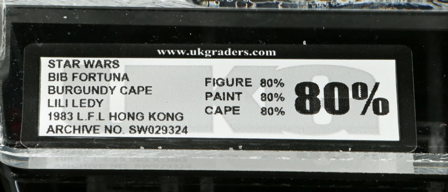 Vintage Star Wars Figure Burgundy Cape Bib Fortuna Lili Ledy UKG Graded 80 w COA Mexican