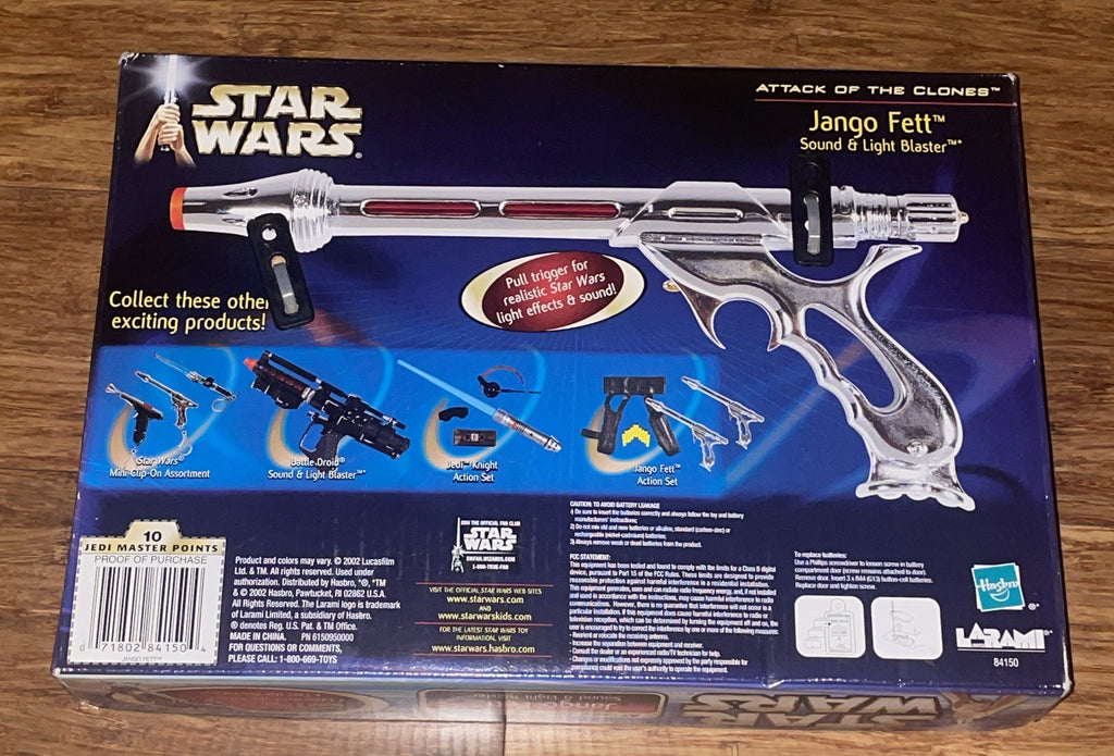 Jango Fett Sound & Light Blaster 2002 STAR WARS Attack of the Clones NEW MIB