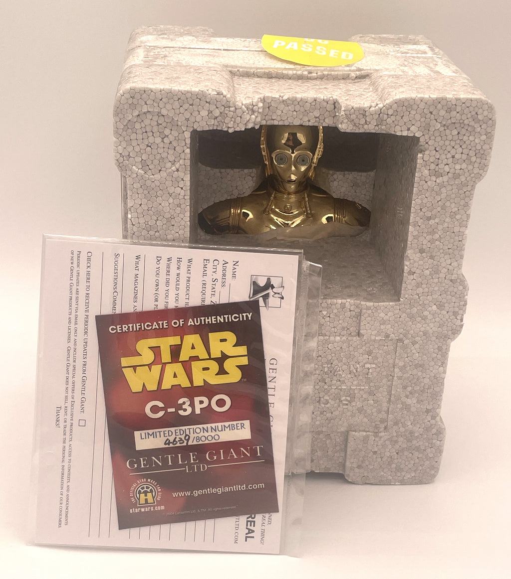 Gentle Giant C-3PO Gold Plated Collectible Bust Star Wars Return of The Jedi