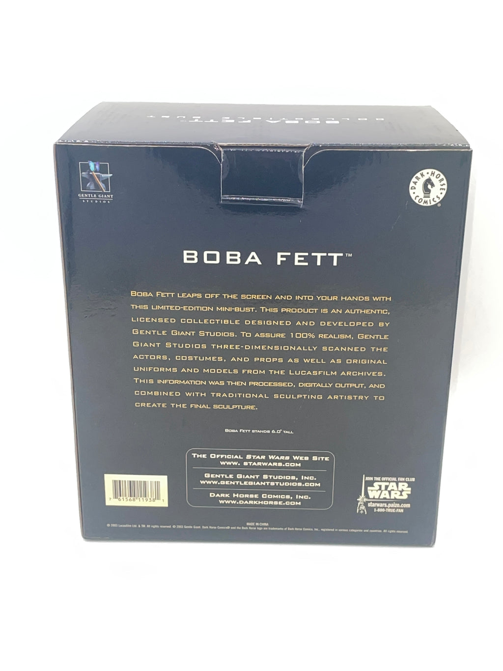 Gentle Giant Star Wars Boba Fett 1/6 Collectible Bust 2002