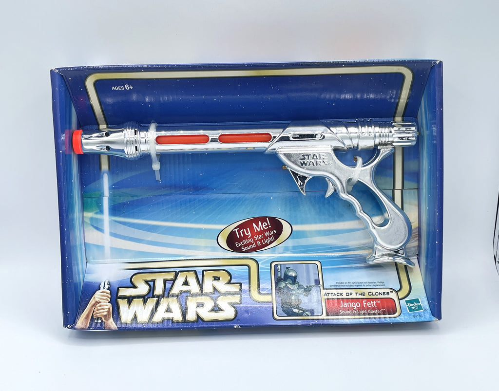 Jango Fett Sound & Light Blaster 2002 Star Wars Attack of the Clones NEW MIB