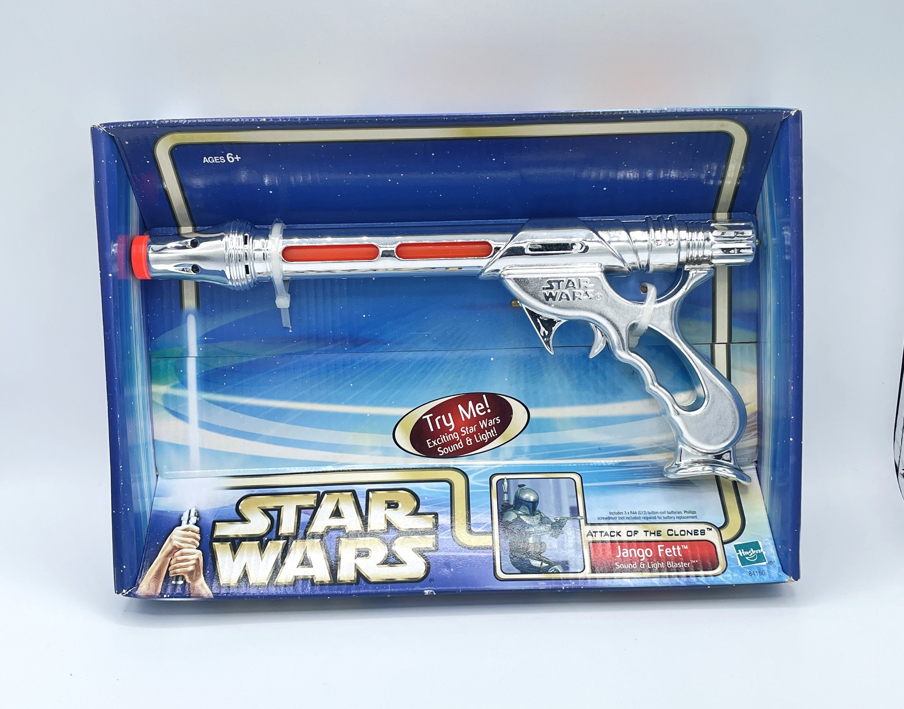 Jango Fett Sound & Light Blaster 2002 Star Wars Attack of the Clones NEW MIB