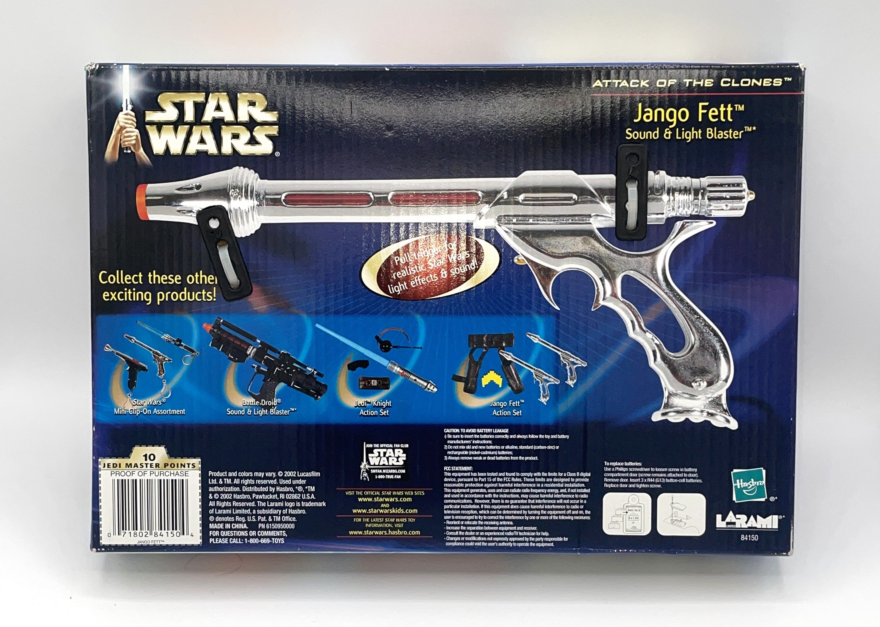 Jango Fett Sound & Light Blaster 2002 Star Wars Attack of the Clones NEW MIB