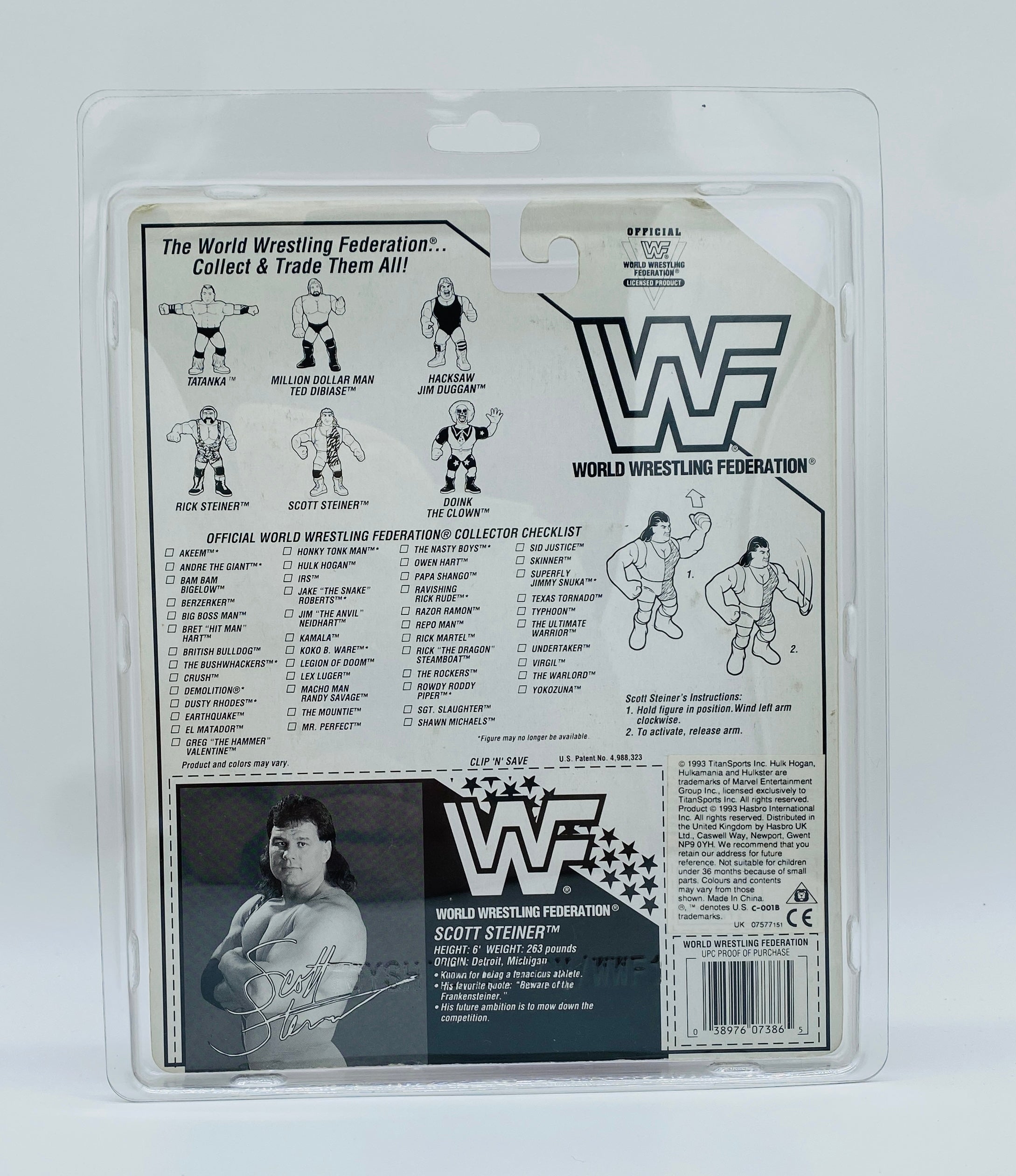 Vintage WWF Scott Steiner Figure (1994) Hasbro – Factory Sealed MOC! WWE Wrestling Collectible