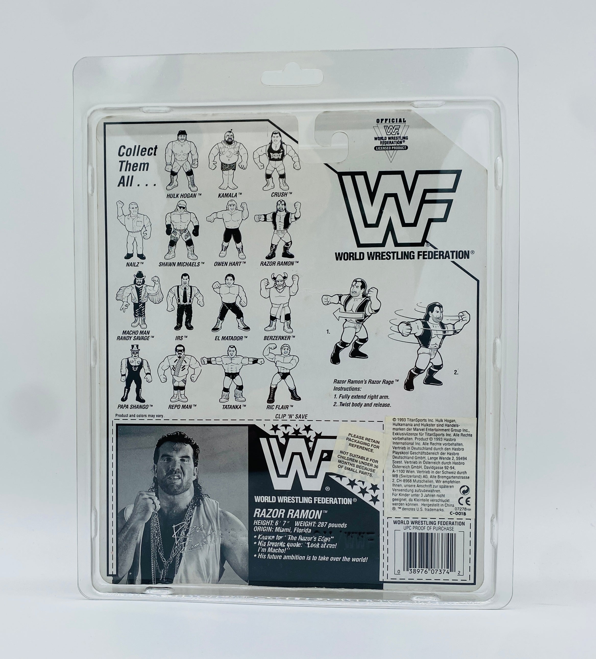 Vintage WWF Razor Ramon Hasbro Figure – Factory Sealed on Card! Rare Collectible Wrestling Legend