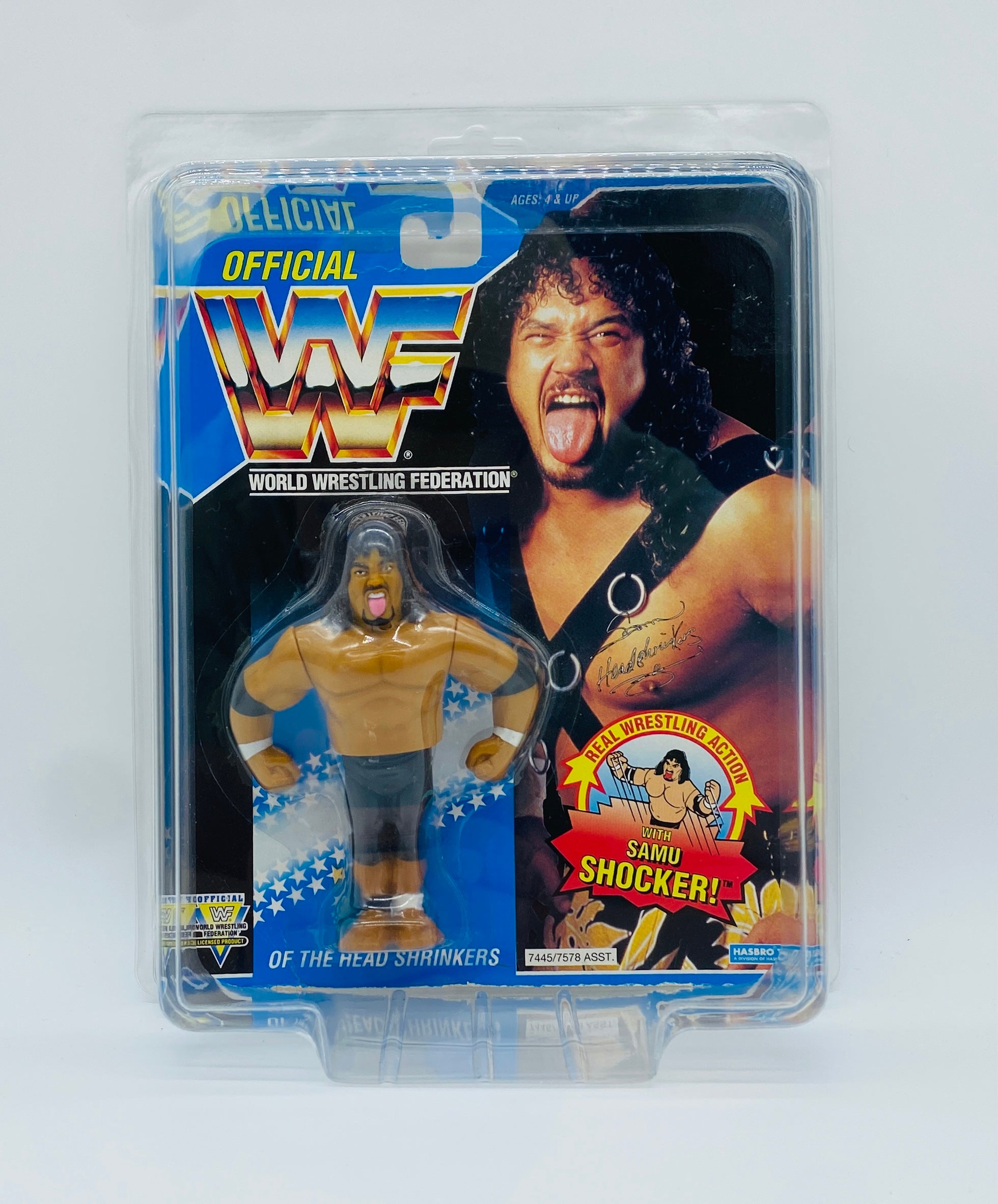 Vintage WWF Samu Hasbro Figure – Factory Sealed! Headshrinkers Rare 1990s Wrestling Collectible