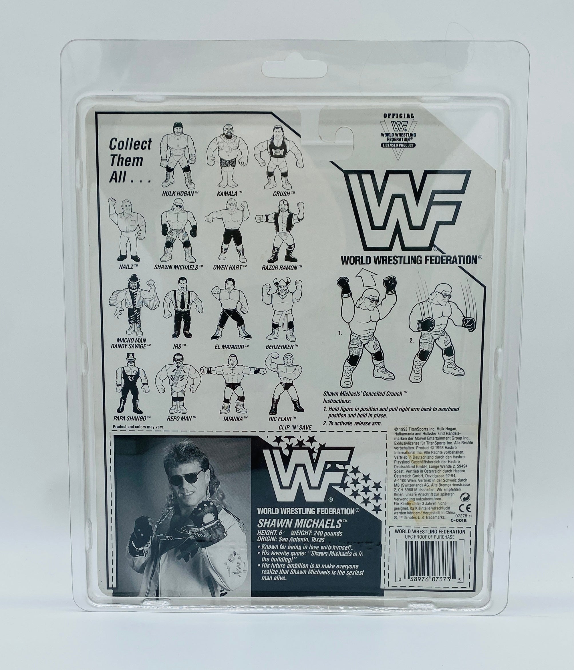 Vintage WWF Shawn Michaels Hasbro Figure (1993) – Factory Sealed HBK "Conceited Crunch" MOC!