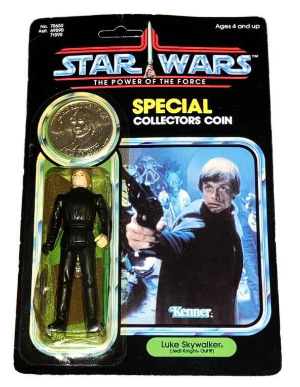 Vintage Kenner Luke Skywalker Jedi Knight Star Wars POTF MOC Unpunched w Coin