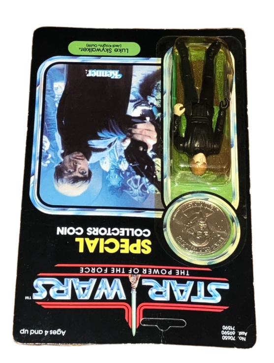 Vintage Kenner Luke Skywalker Jedi Knight Star Wars POTF MOC Unpunched w Coin
