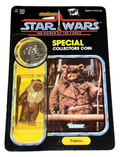 Vintage 1984 Star Wars Paploo Ewok POTF Figure with Coin Kenner Carded MOC