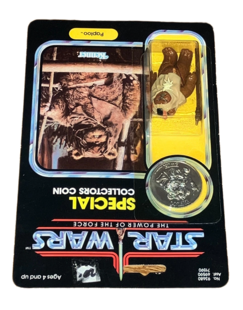 Vintage 1984 Star Wars Paploo Ewok POTF Figure with Coin Kenner Carded MOC