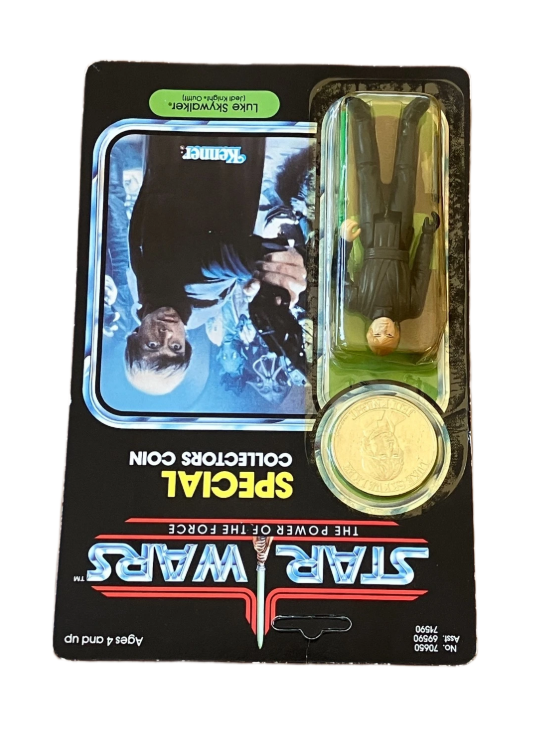 Vintage Kenner Luke Skywalker Jedi Knight Star Wars POTF MOC Unpunched w Coin