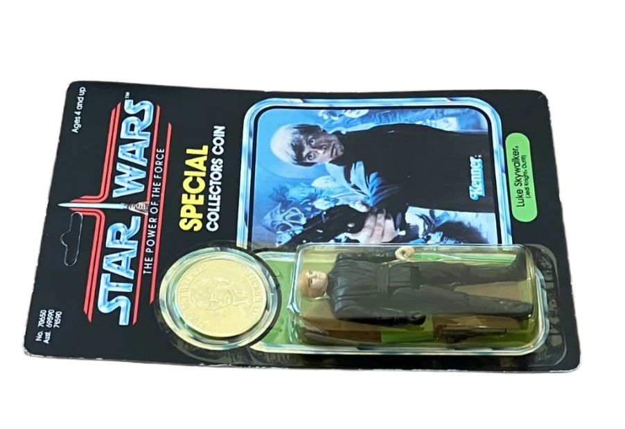 Vintage Kenner Luke Skywalker Jedi Knight Star Wars POTF MOC Unpunched w Coin