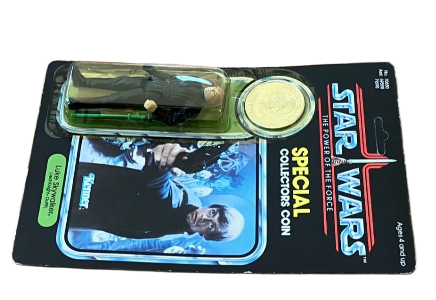 Vintage Kenner Luke Skywalker Jedi Knight Star Wars POTF MOC Unpunched w Coin