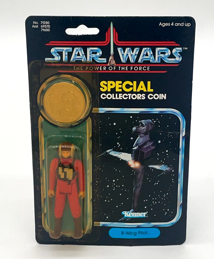 Star Wars B-Wing Pilot PotF Unpunched Figure w Collectors Coin Last 17 MOC