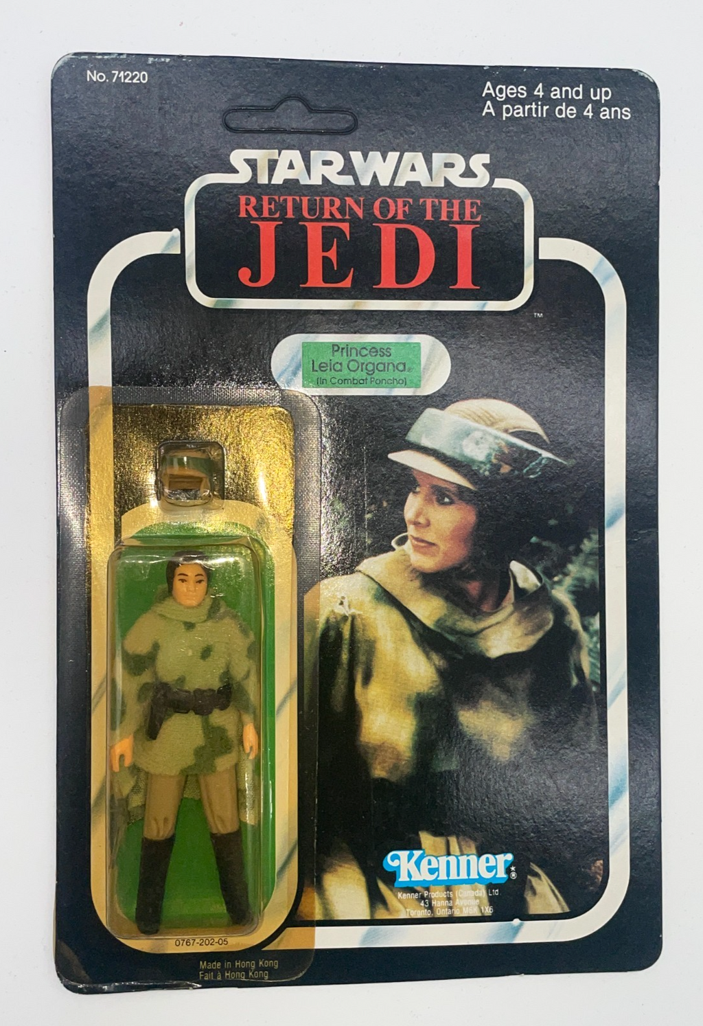 Vintage Star Wars Princess Leia Combat Poncho Kenner Canada 1983 RotJ Figure MOC
