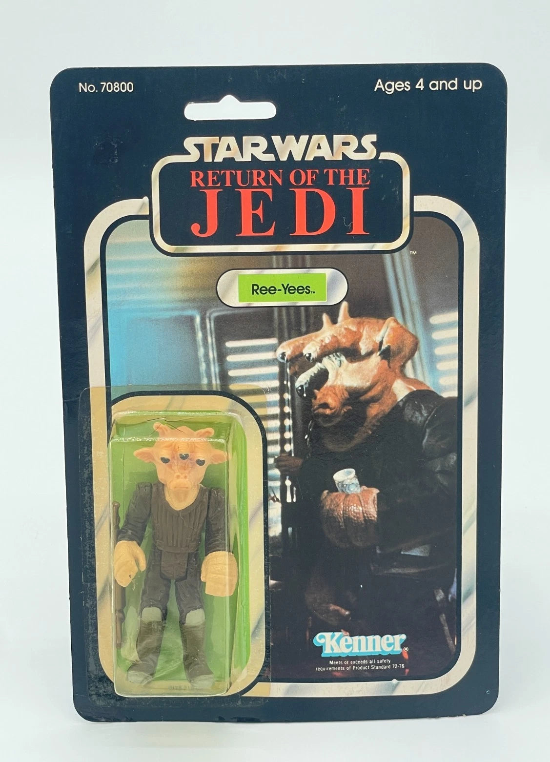 Vintage Star Wars Ree-Yees 65 Back CRACKED BUBBLE 1983 Carded Figure RotJ MOC