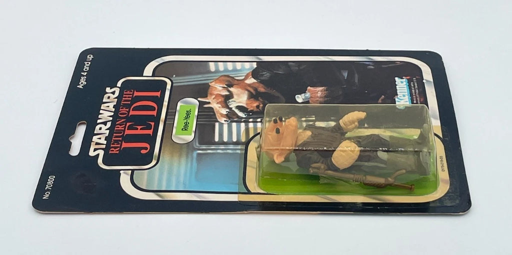 Vintage Star Wars Ree-Yees 65 Back CRACKED BUBBLE 1983 Carded Figure RotJ MOC
