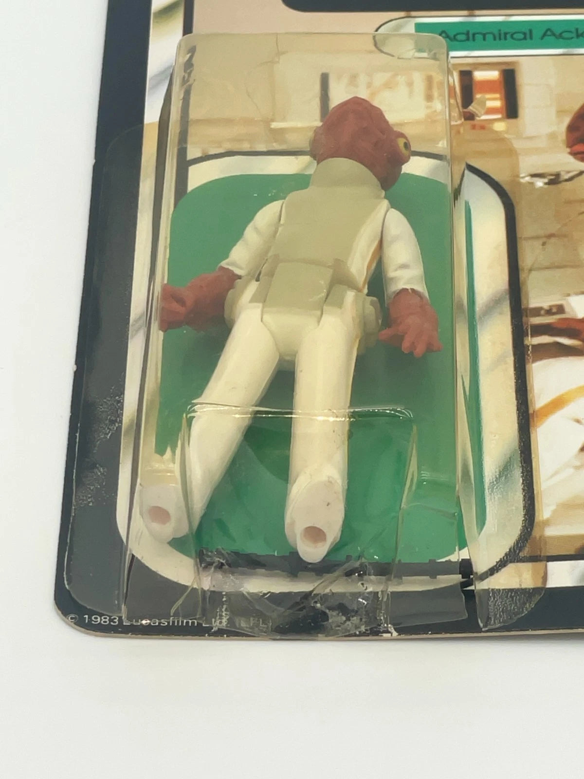 Vintage Star Wars Admiral Ackbar Palitoy CRACKED BUBBLE 1983 RotJ Figure MOC