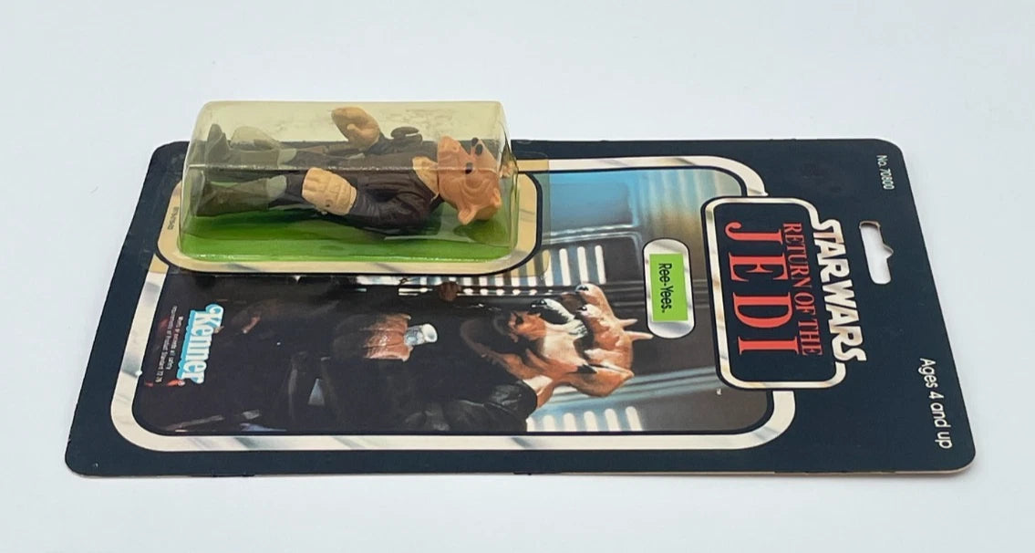 Vintage Star Wars Ree-Yees 65 Back CRACKED BUBBLE 1983 Carded Figure RotJ MOC