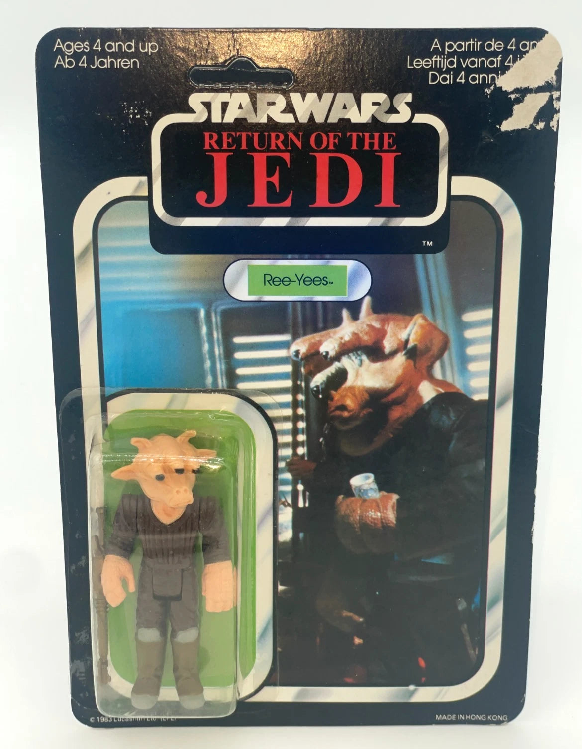 Vintage Star Wars Ree-Yees Palitoy 65A Back 1983 Carded Figure RotJ MOC NEW